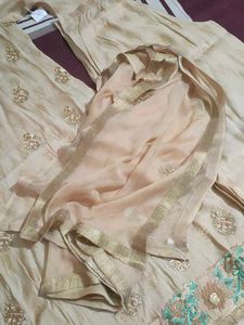 Elegant Peach Kurta Set with Dupatta