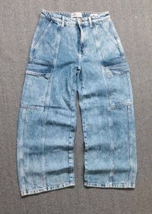 Lee Cooper Stylish Wide-Leg Cargo Jeans
