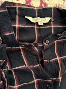 Navy Blue Checkered Shirt