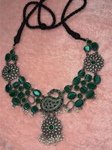 Green Stone Peacock Necklace