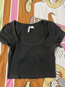 Ribbed Square Neck Crop Top