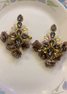 New Statement Gemstone &amp; Floral Dangle Earrings