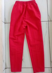 Vibrant Red cotton trouser. pant