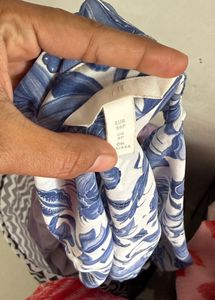 Blue Floral Print Blouse