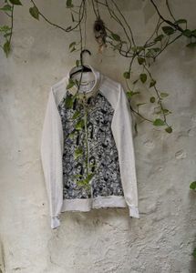Unique Graphic Print Zip-Up Jacket