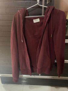 Maroon Zip-Up Hoodie