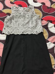 Silver And Black Mini Dress