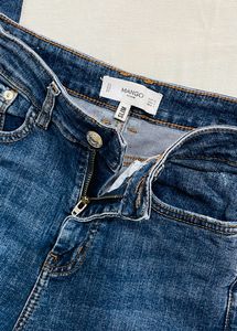 MANGO Ripped Blue Jeans