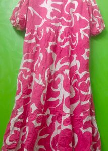 Pink &amp; White Boho Tiered Dress
