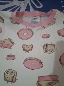 Cute Donut Print Pajama Top