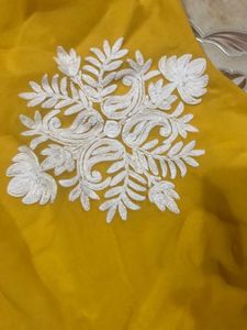 Elegant Yellow Kurta with White Embroidery