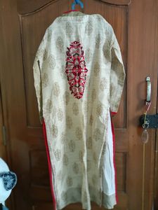 Gold Colour Kurti With Embroidery