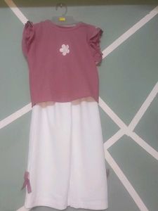 Cute Flower Top and Pants Set