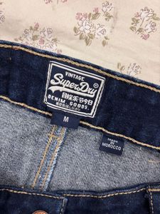 Dark Denim Button-Front Skirt