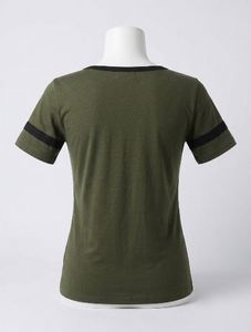 Criss-Cross Neck Olive Green T-Shirt