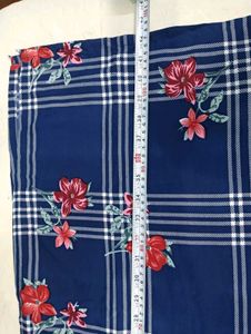 Stylish Navy 🆕🎁Blue Checked Kurta with Floral Pr