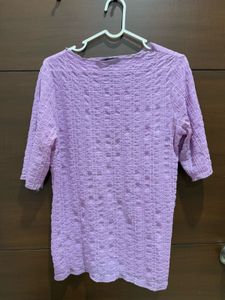 Lilac Textured Knit Top