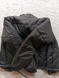 Black Cropped Puffer Jacket