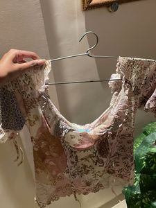 Floral Patchwork Crop Top. Totally new!!