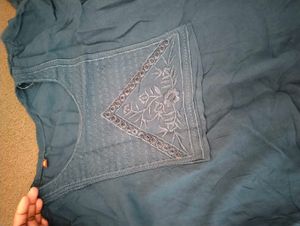 Beautiful Blue Embroidered Kurta