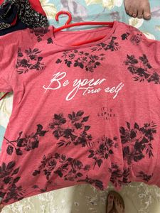 Pink Floral Graphic T-Shirt