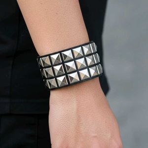 Punk goth emo studded leather bracelet Set