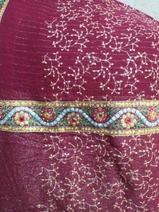 Elegant Maroon Embroidered Dupatta/Scarf