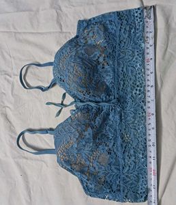 ⭐ Sheer Blue Lace Bra
