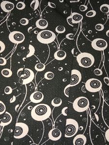 Mini Rayon Black Colour With White Printed Skirt