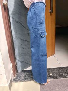 Blue Denim Cargo Pants
