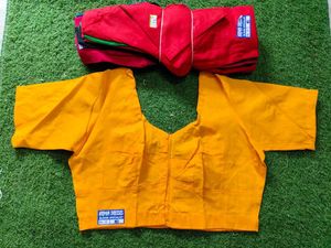 Cotton Blend Blouse - Yellow