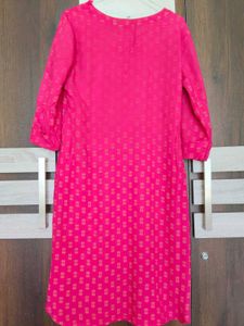Vibrant Pink Printed Kurta