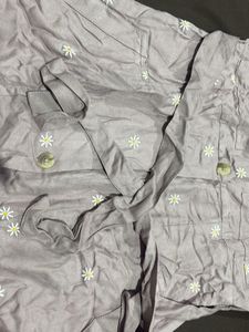 lavender floral collared dress