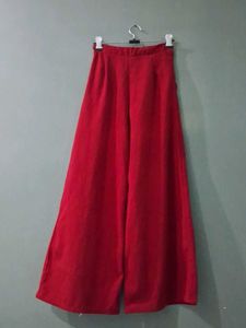 Vibrant Red Wide Leg Pants