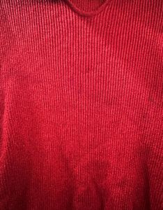 Sparkly Red Collared Long Sleeve Top