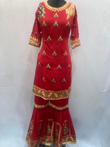 Georgette Sharara Red Colour