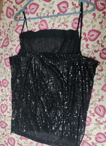 Ann Taylor Black Sequin Cami Top