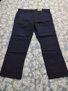 Navy Blue Straight Fit Pants