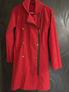 Chic Red Double-Breasted Jacket
