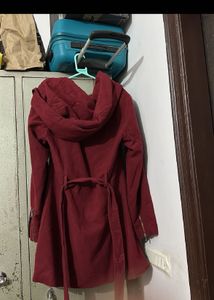 Maroon Hooded Coat
