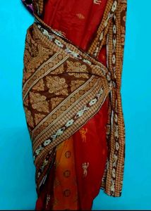 kalamkari red pure cotton saree