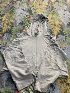 Grey Cropped Hoodie
