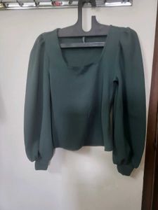 Tokyo Talkies Puff Sleeve Square Neck Top