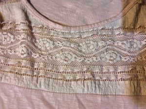 Pink Lace Detail T-Shirt