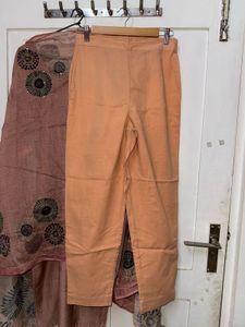 Elegant Rose Gold Kurta Set with Dupatta