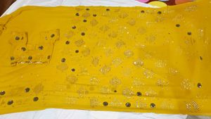 🇳🇿💫🎀 Y2K Exquisite Yellow Embellished Saree