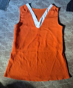 Orange Sleeveless Top