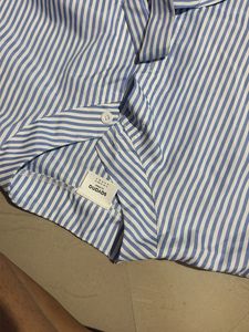 Striped Button-Up Shirt with Tie