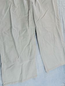 Cream Wide-Leg Trousers
