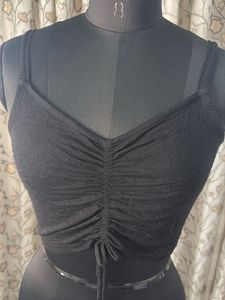 Primark Chic Black Ruched Crop Top